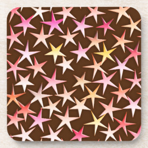 Satin stars, rosa auf Schokolade Untersetzer
