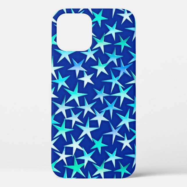 Satin-Sterne, blass blau auf Kobalt Case-Mate iPhone Hülle (Rückseite)