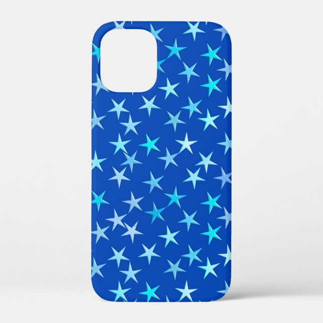 Satin-Sterne, blass blau auf Kobalt Case-Mate iPhone Hülle (Rückseite)