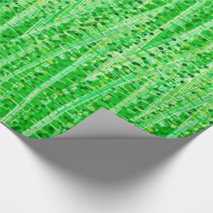 Satin-Streifen und Punkte abstrakt, Limones Grün Geschenkpapier