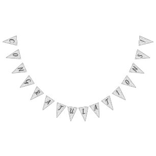 Satin White Imitats Wimpelkette