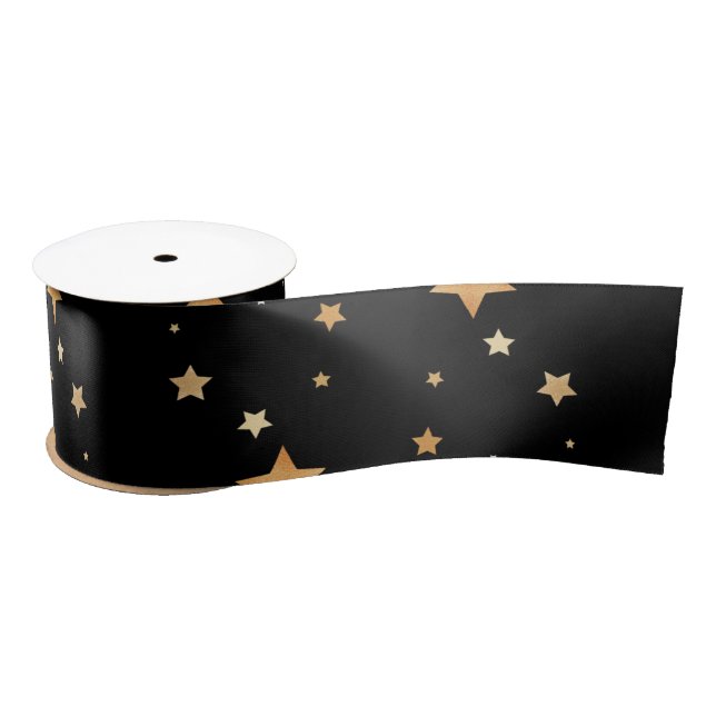 Satinband mit goldenen Sternen (Spule)