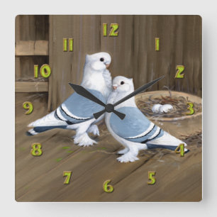 Satinette Frill Tauben Uhr