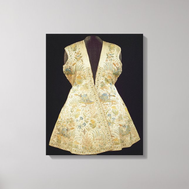 Satinjagdkittel bestickt mit Seide in Leinwanddruck (Vorderseite)