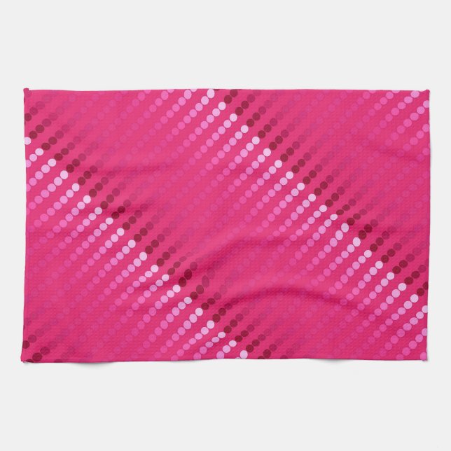 Satinpunkte - Fuchsienfarben Küchentuch (Horizontal)