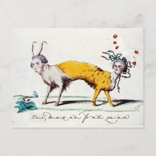 Satire über Louis XVI und Marie Antoinette Postkarte