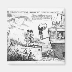 Satirical Cartoon über den Staat von Irland Magnet