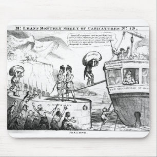 Satirical Cartoon über den Staat von Irland Mousepad