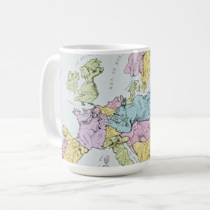 Satirical Karte von Europa 1871 Kaffeetasse