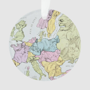 Satirical Karte von Europa   1871 Ornament