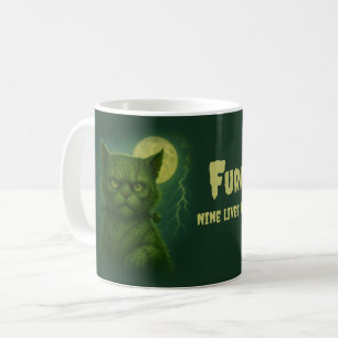 Satirisch Furankenstein - Spooky Goth Stitched Cat Kaffeetasse