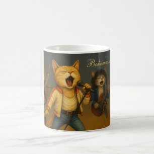 Satirische Bohemische Catsody Rocking Cats Kaffee  Kaffeetasse