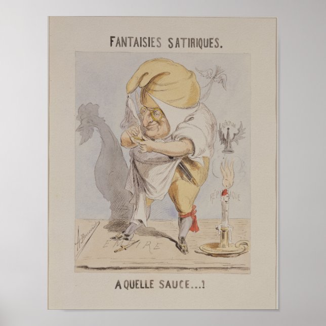 Satirische Fantasien, Karikatur von Adolphe Poster (Vorne)