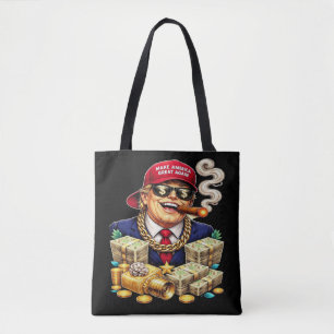 Satirischer MAGA-Milliardärs-Carton — Retro-Pop-Ar