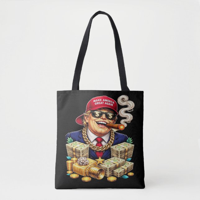 Satirischer MAGA-Milliardärs-Carton — Retro-Pop-Ar (Vorderseite)