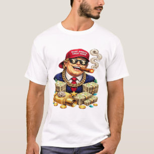 Satirischer MAGA-Milliardärs-Carton — Retro-Pop-Ar T-Shirt