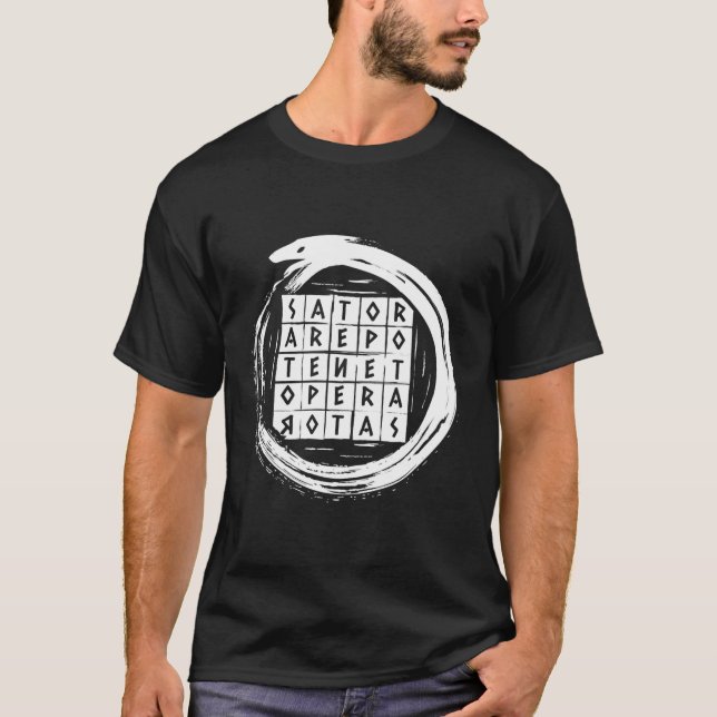 Sator Rotas Square Ouroboros Uroboros T-Shirt (Vorderseite)