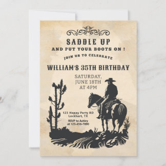 Sattel auf, Western-Party, Cowboy-Geburtstag Einladung