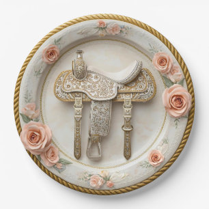 Sattel & Glanz – Western-Hochzeitspapierteller Pappteller