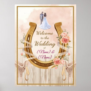 Sattel & Glanz – Western-Hochzeitsposter & -Schild Poster