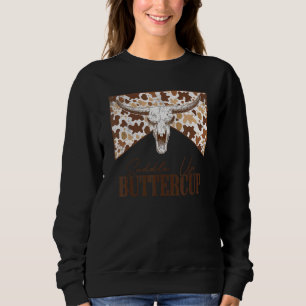 Sattel Hoch Butterblume Leopard Bullenschädel West Sweatshirt