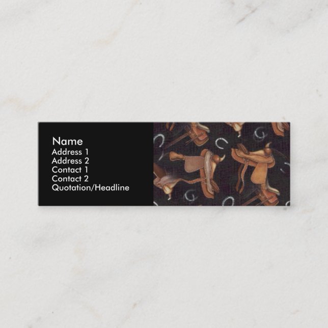 Sattel-persönliche Visitenkarten Mini Visitenkarte (Vorderseite)