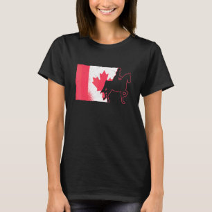 Sattel Sitz Englischer Reitsport Kanada Flagge Pfe T-Shirt