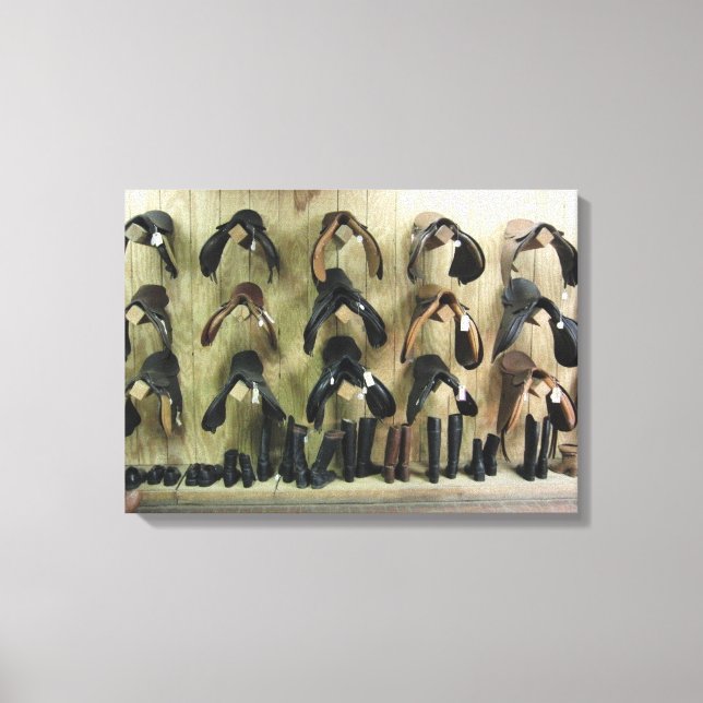 Sattel und Stiefel Leinwanddruck (Vorderseite)