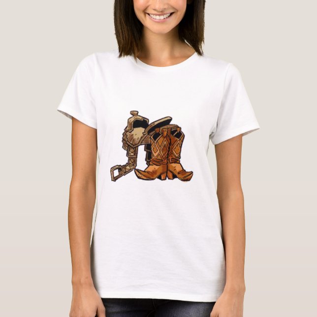 Sattel und Stiefel T-Shirt (Vorderseite)