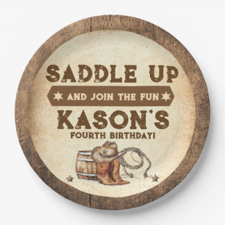 Sattel up Country Western Geburtstag Pappteller