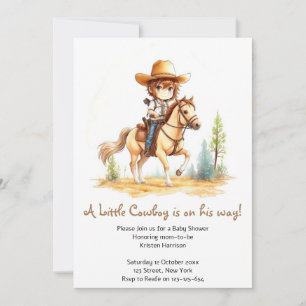 Sattel Up: Cowboy Baby Shower Adventure Einladung