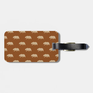 Sattelbraun und Tan Grizzle Bärmuster Gepäckanhänger