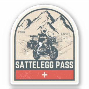 Sattelegg-Pass Schweizer-Alpen-Motorrad-Tour Aufkleber