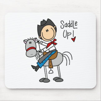 Satteln Sie oben! Cowboy-Strichmännchen Mousepad