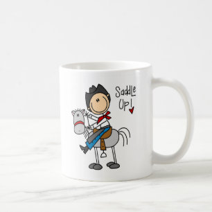 Satteln Sie oben! Cowboy-Strichmännchen-Tasse Tasse