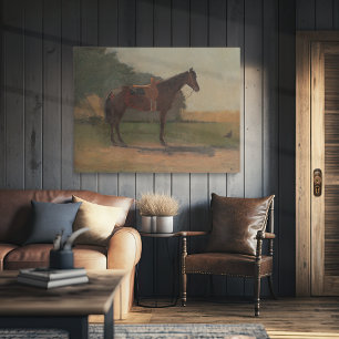 "Sattelpferd im Hof" von Winslow Homer Leinwanddruck