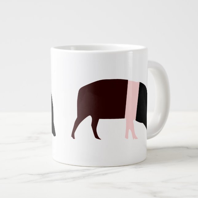 Sattelrücken-Schwein-Tasse Jumbo-Tasse (Vorderseite Rechts)