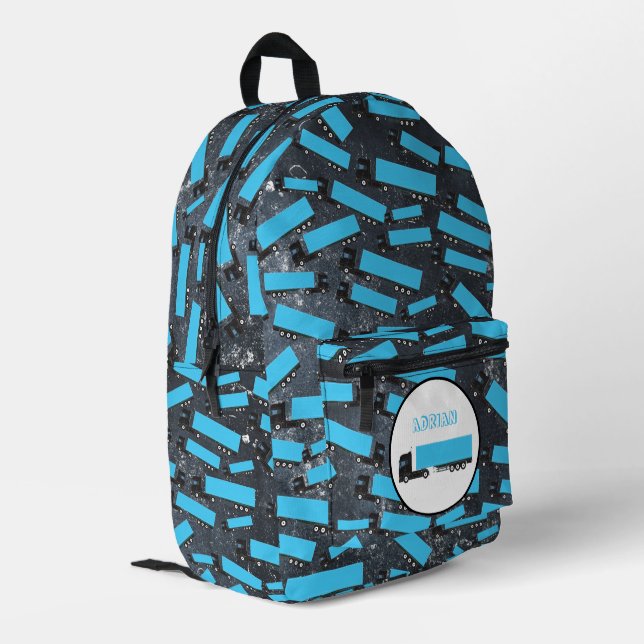 Sattelschlepper Bedruckter Rucksack (Rückseitige Ecke links)