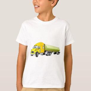 Sattelschlepper Gelbgrüner Tankanhänger Cartoon T-Shirt