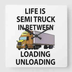 Sattelschlepper Quadratische Wanduhr