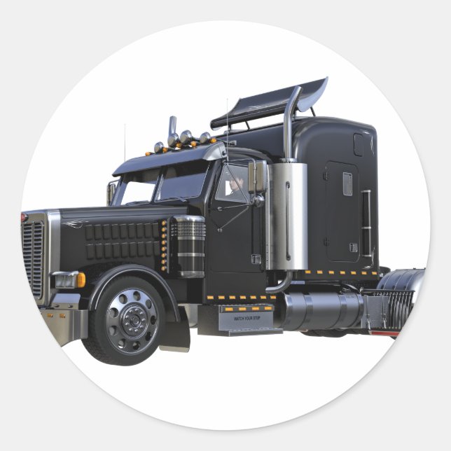 Sattelschlepper Runder Aufkleber (Vorderseite)