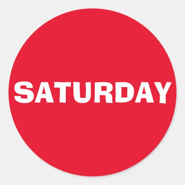 Saturday Ad Lib Red Sticker von Janz (Vorderseite)