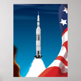 Saturn-5-Weltraumraketenanzeige Poster