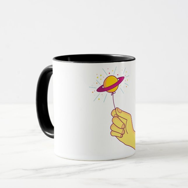 Saturn Balloon Shaped Lollipop Illustration Tasse (Vorderseite Links)