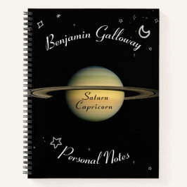 Saturn Capricorn Monogram Solar System Cosmic Notizbuch