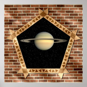 Saturn durch das Fenster - Poster