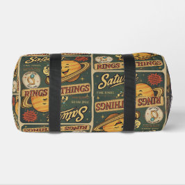 Saturn Feine Ringe Vintage Weltraum Humor Muster Duffle Bag