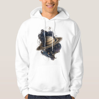 Saturn Golden Rings Celestial Pullover Hoodie | Vi