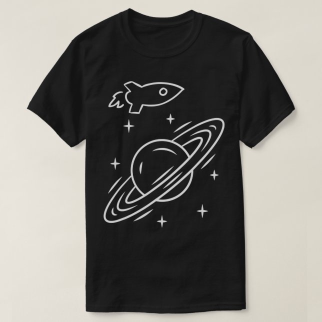 Saturn Hula Hoop Orbit Outer Rings Graphic Space G T-Shirt (Design vorne)