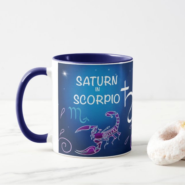 Saturn in der Skorpions-Tasse Tasse (Mit Donut)